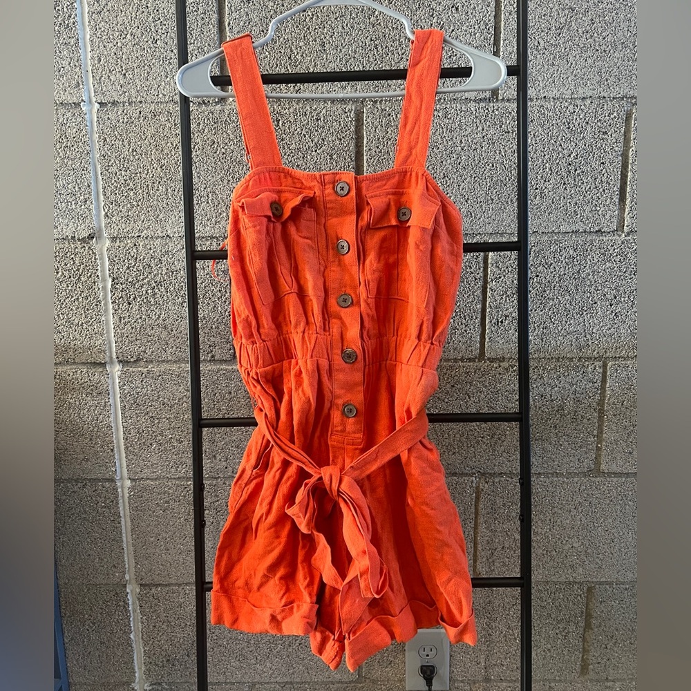 Urban Outfitters Vibrant Orange Romper